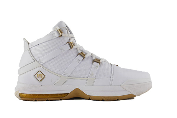 Nike zoom lebron 3 top white gold